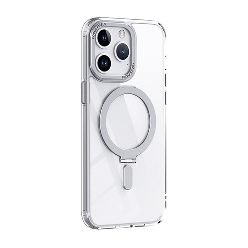 iPhone 15 Pro Max Skin Feel MagSafe Shockproof Phone Case with Holder - White