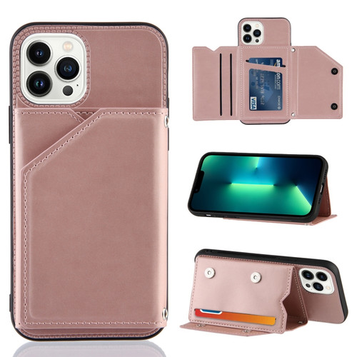 iPhone 15 Pro Skin Feel PU + TPU + PC Back Cover Shockproof Case - Rose Gold