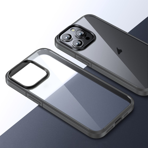 iPhone 15 Pro Ice Crystal Transparent PC + TPU Phone Case - Grey