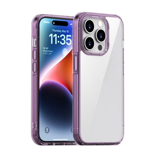 iPhone 15 Pro iPAKY Aurora Series Shockproof PC + TPU Protective Phone Case - Transparent Purple