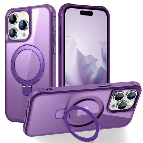 iPhone 15 Pro MagSafe Magnetic Holder Phone Case - Purple