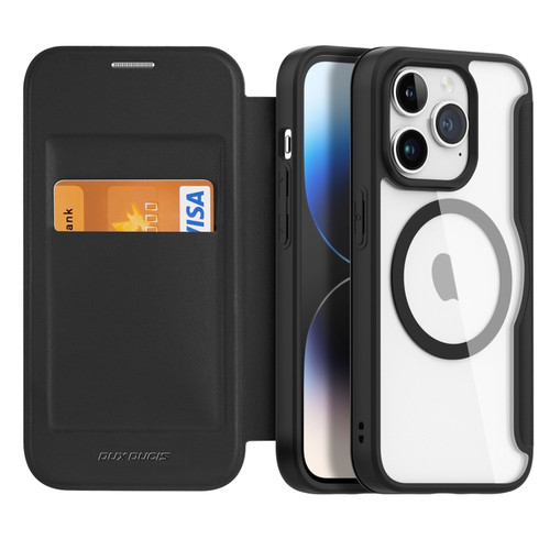 iPhone 15 Pro DUX DUCIS Skin X Pro Series Magsafe PC + TPU Phone Leather Case - Black