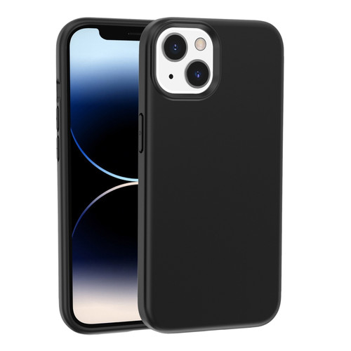 iPhone 15 Plus Rubber Oil Surface Solid Color Phone Case - Black