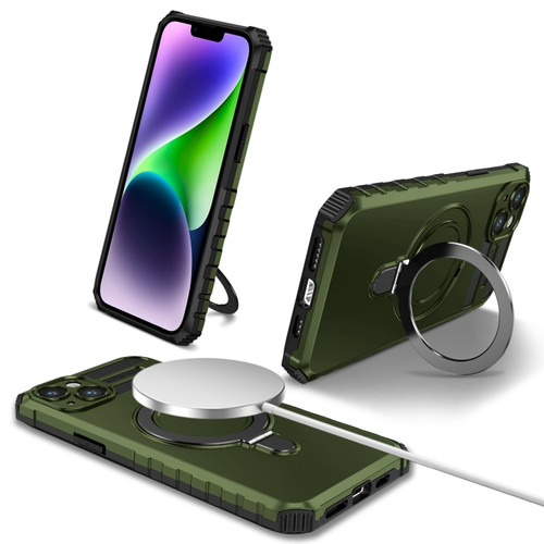 iPhone 15 Plus MagSafe Magnetic Holder Phone Case - Green