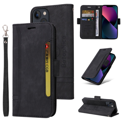 iPhone 15 Plus BETOPNICE Dual-side Buckle Leather Phone Case - Black