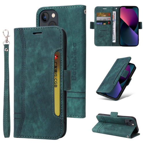 iPhone 15 Plus BETOPNICE Dual-side Buckle Leather Phone Case - Green