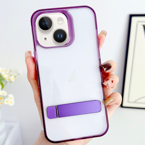 iPhone 15 Plus Linear Shape Holder Phone Case - Purple