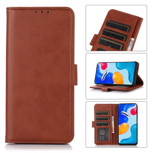 iPhone 15 Plus Cow Texture Leather Phone Case - Brown