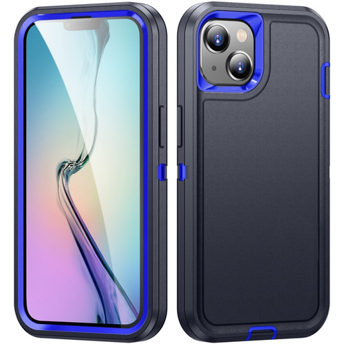 iPhone 15 Plus Life Waterproof Rugged Phone Case - Dark Blue + Royal Blue