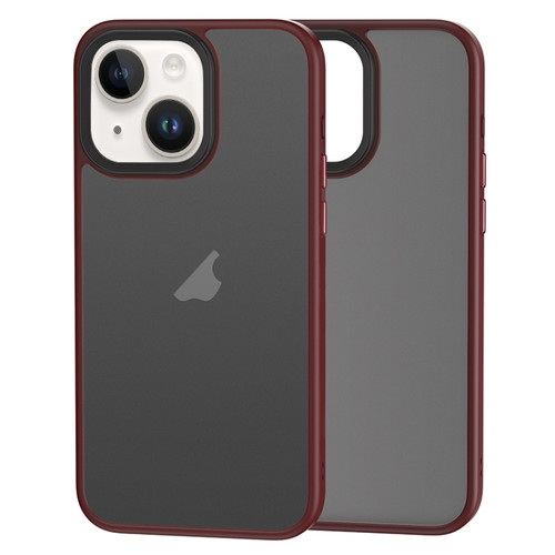 iPhone 15 Plus Brilliant Series Micro-frosted Anti-fingerprint PC Phone Case - Purplish Red