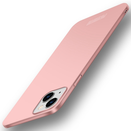 iPhone 15 Plus PINWUYO Micro-Frosted PC Ultra-thin Hard Phone Case with Magsafe Magnetic Ring - Rose Gold