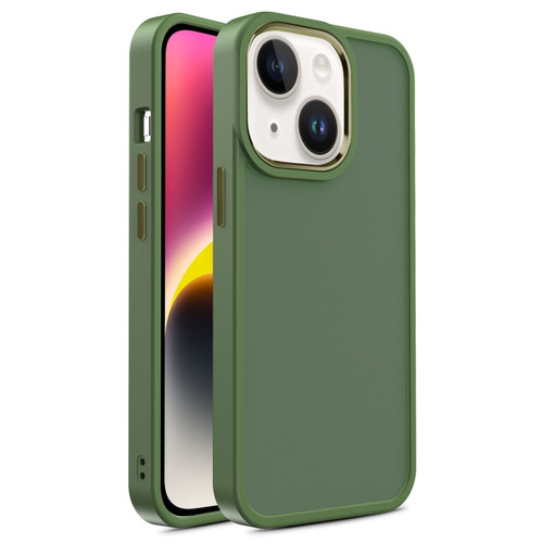 iPhone 15 Plus Shield Skin Feel PC + TPU Phone Case - Dark Green