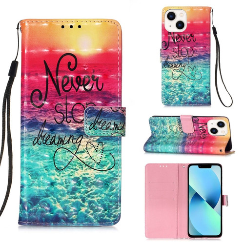 iPhone 15 Plus 3D Painting Horizontal Flip Leather Phone Case - Chasing Dreams