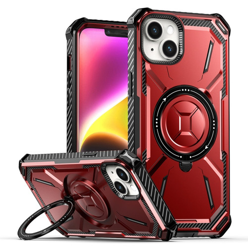 iPhone 15 Plus Armor Series MagSafe Magnetic Holder Phone Case - Red