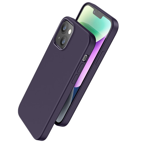 iPhone 15 Plus hoco Pure Series Magnetic Liquid Silicone Phone Case - Purple