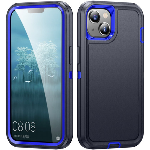 iPhone 15 Life Waterproof Rugged Phone Case - Dark Blue + Royal Blue