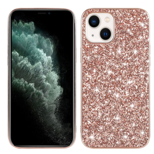 iPhone 15 Glitter Powder TPU Phone Case - Rose Gold