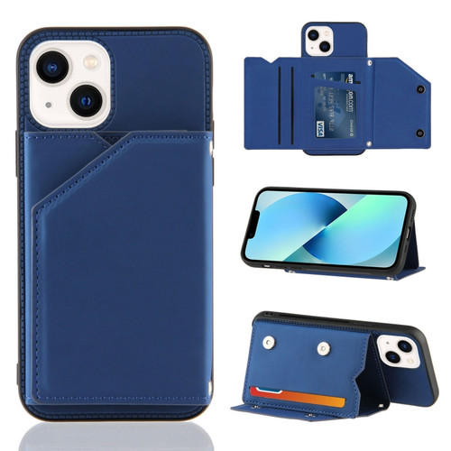 iPhone 15 Skin Feel PU + TPU + PC Back Cover Shockproof Case - Royal Blue