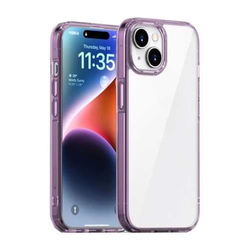 iPhone 15 iPAKY Aurora Series Shockproof PC + TPU Protective Phone Case - Transparent Purple