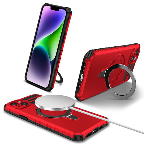 iPhone 15 MagSafe Magnetic Holder Phone Case - Red