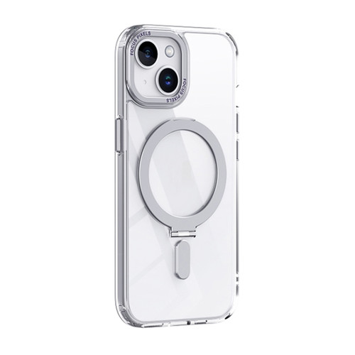 iPhone 15 Skin Feel MagSafe Shockproof Phone Case with Holder - White
