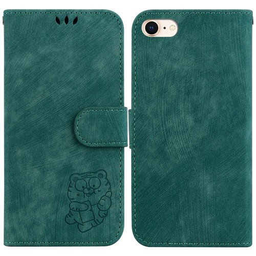 iPhone 7 / 8 / SE 2022 / 2020 Little Tiger Embossed Leather Phone Case - Green