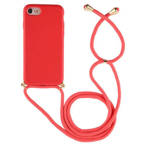 iPhone 8 / 7 TPU Anti-Fall Mobile Phone Case With Lanyard - Red