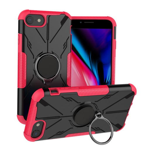 iPhone SE 2022 / 8 / 7 Armor Bear Shockproof PC + TPU Phone Case - Rose Red