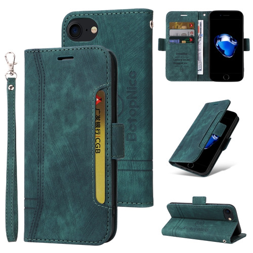 iPhone SE 2022 / SE 2020 / 7 / 8 BETOPNICE Dual-side Buckle Leather Phone Case - Green