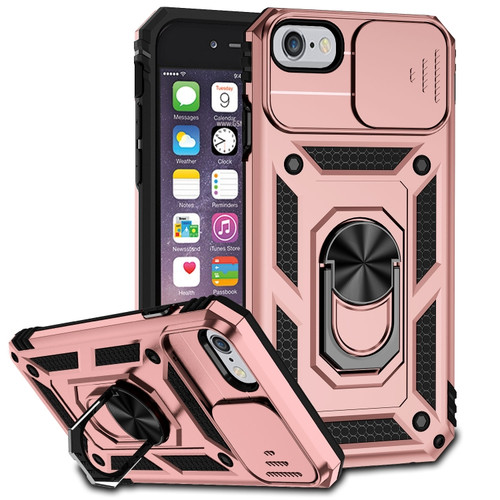 iPhone SE 2022 / SE 2020 / 8 / 7 / 6 Sliding Camshield Holder Phone Case - Rose Gold