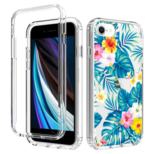 iPhone SE 2022 / SE 2020 / 8 / 7 2 in 1 High Transparent Painted Shockproof PC + TPU Protective Case - Banana Leaf