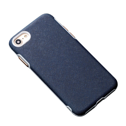 iPhone SE 2022 / SE 2020 / 8 / 7 Business Cross Texture PC Protective Case - Dark Blue