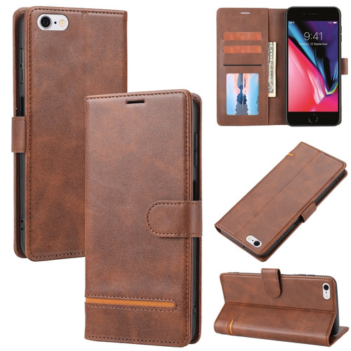 iPhone SE 2022 / SE 2020 / 8 / 7 Classic Wallet Flip Leather Phone Case - Brown