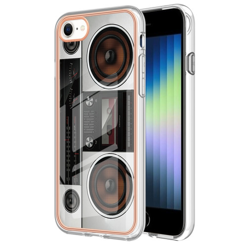 iPhone SE 2022 / SE 2020 / 8 / 7 Electroplating Marble Dual-side IMD Phone Case - Retro Radio