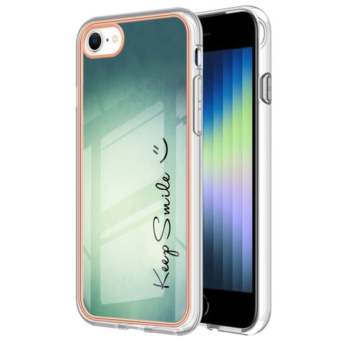 iPhone SE 2022 / SE 2020 / 8 / 7 Electroplating Marble Dual-side IMD Phone Case - Smile