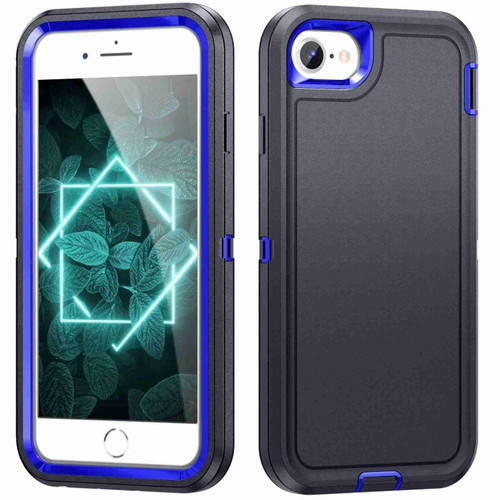 iPhone SE 2022 / SE 2020 / 8 / 7 Life Waterproof Rugged Phone Case - Dark Blue + Royal Blue