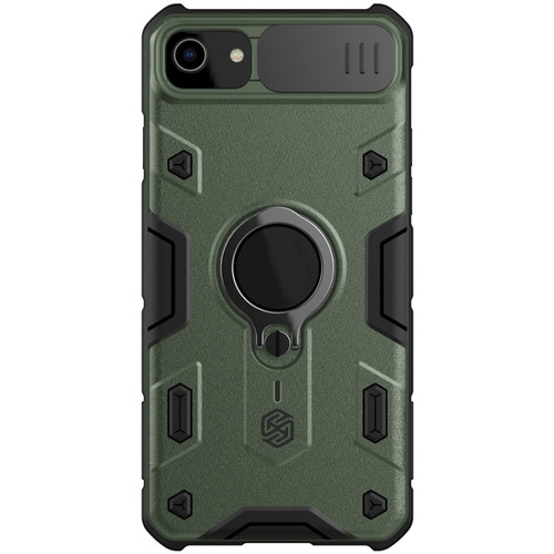 iPhone SE 2022 / SE 2020 / 8 / 7 NILLKIN Shockproof CamShield Armor Protective Case with Invisible Ring Holder - Green