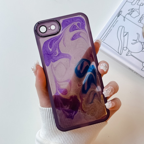 iPhone SE 2022/2020 / 8 / 7 Oil Painting Electroplating TPU Phone Case - Purple