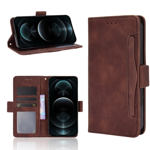 iPhone 12 Pro Max Multiple Card Slots Horizontal Flip Leather Case with Holder & Wallet - Brown