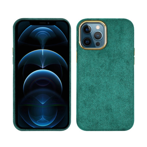 iPhone 12 Pro Max Plush Roughout PU Phone Case - Green
