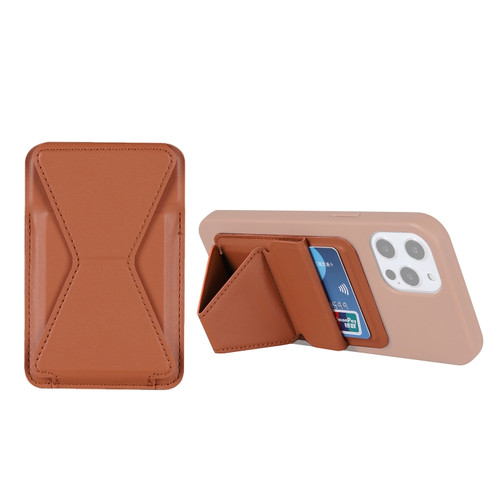 Magsafing Magnetic Folding Stand Leather Wallet Snap-On Card Holder Case Bag iPhone 12 mini, iPhone 12, iPhone 12 Pro, iPhone 12 Pro Max - Brown