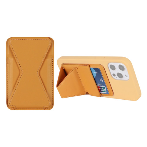 Magsafing Magnetic Folding Stand Leather Wallet Snap-On Card Holder Case Bag iPhone 12 mini, iPhone 12, iPhone 12 Pro, iPhone 12 Pro Max - Yellow