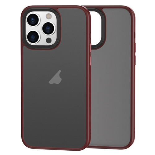 iPhone 12 Pro Max Brilliant Series Micro-frosted Anti-fingerprint PC Phone Case - Purplish Red