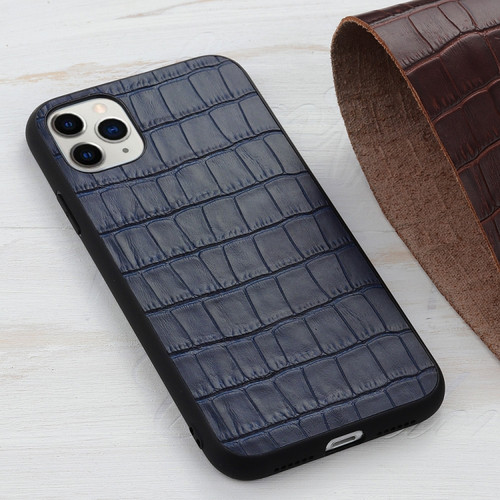 iPhone 12 Pro Max Crocodile Texture Leather Protective Case - Blue