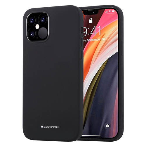 iPhone 12 Pro Max GOOSPERY SILICONE Solid Color Soft Liquid Silicone Shockproof Soft TPU Case - Black