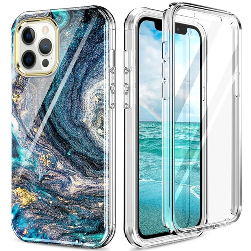 iPhone 12 Pro Max 360 Full Body Painted Phone Case - Marble L09