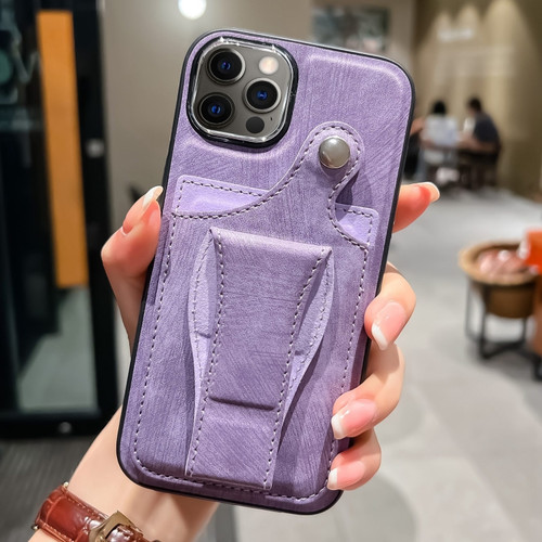 iPhone 12 Pro Max Side Leather Rotation Card Holder Phone Case - Purple