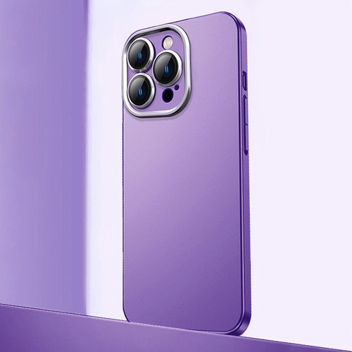 iPhone 12 Pro Max Frosted Metal Material Phone Case with Lens Protection - Purple