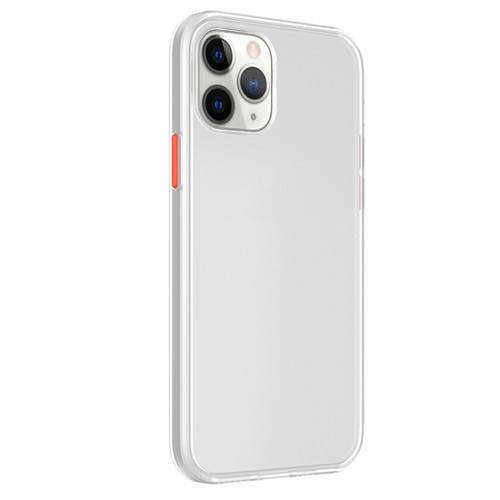 iPhone 12 Pro Max Skin Feel Frosted PC + TPU Shockproof Case with Color Button - White