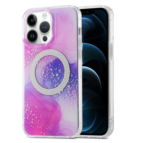 iPhone 12 Pro Max Dual-side IMD Marble Magsafe Phone Case - Smudged Purple